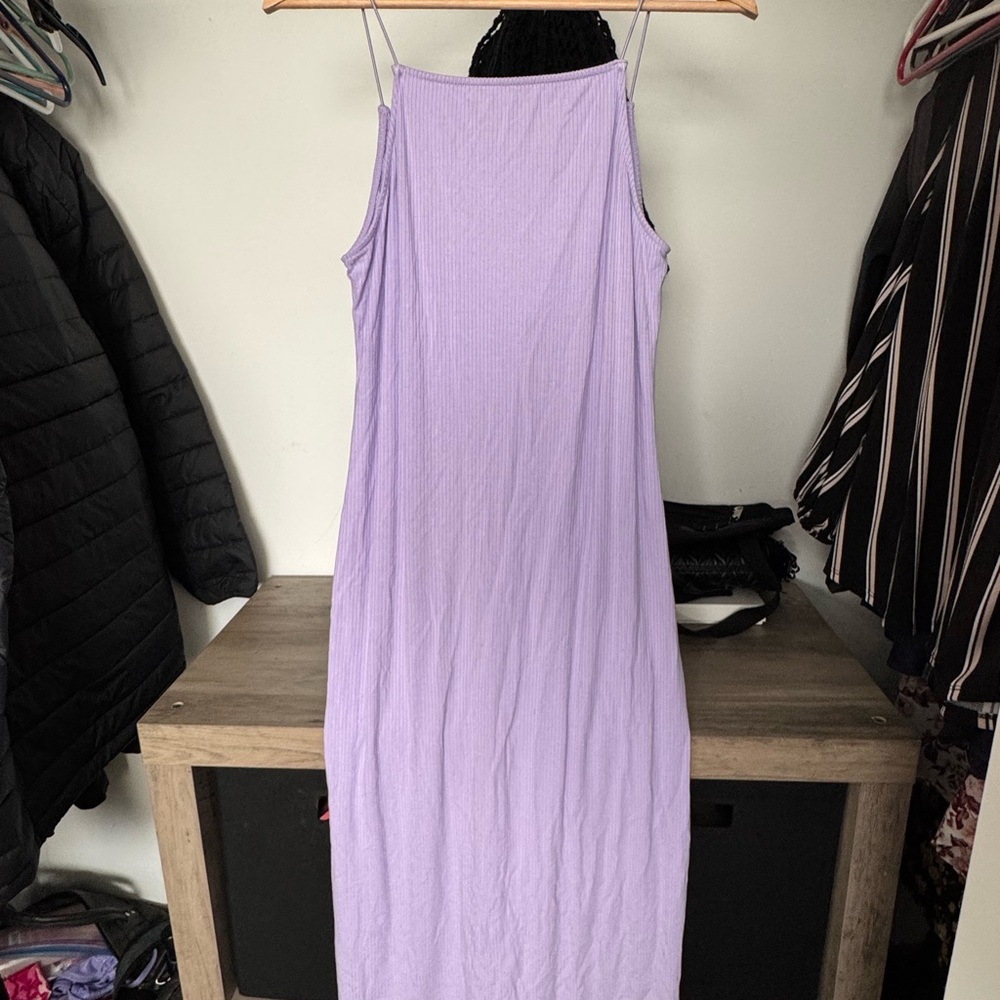 Lavender Sleeveless Bodycon Maxi Dress